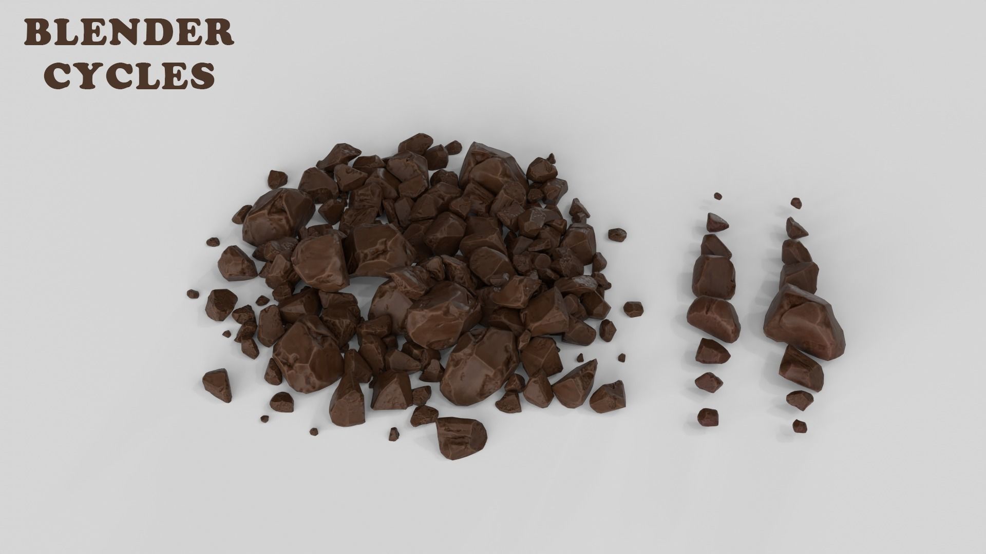 chocolate pieces Low-poly 3D model_15