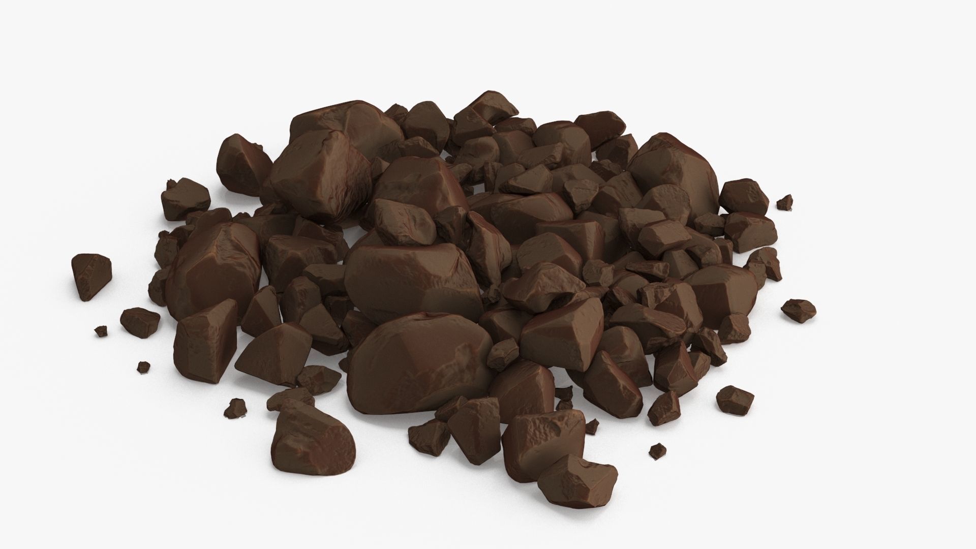 chocolate pieces Low-poly 3D model_9