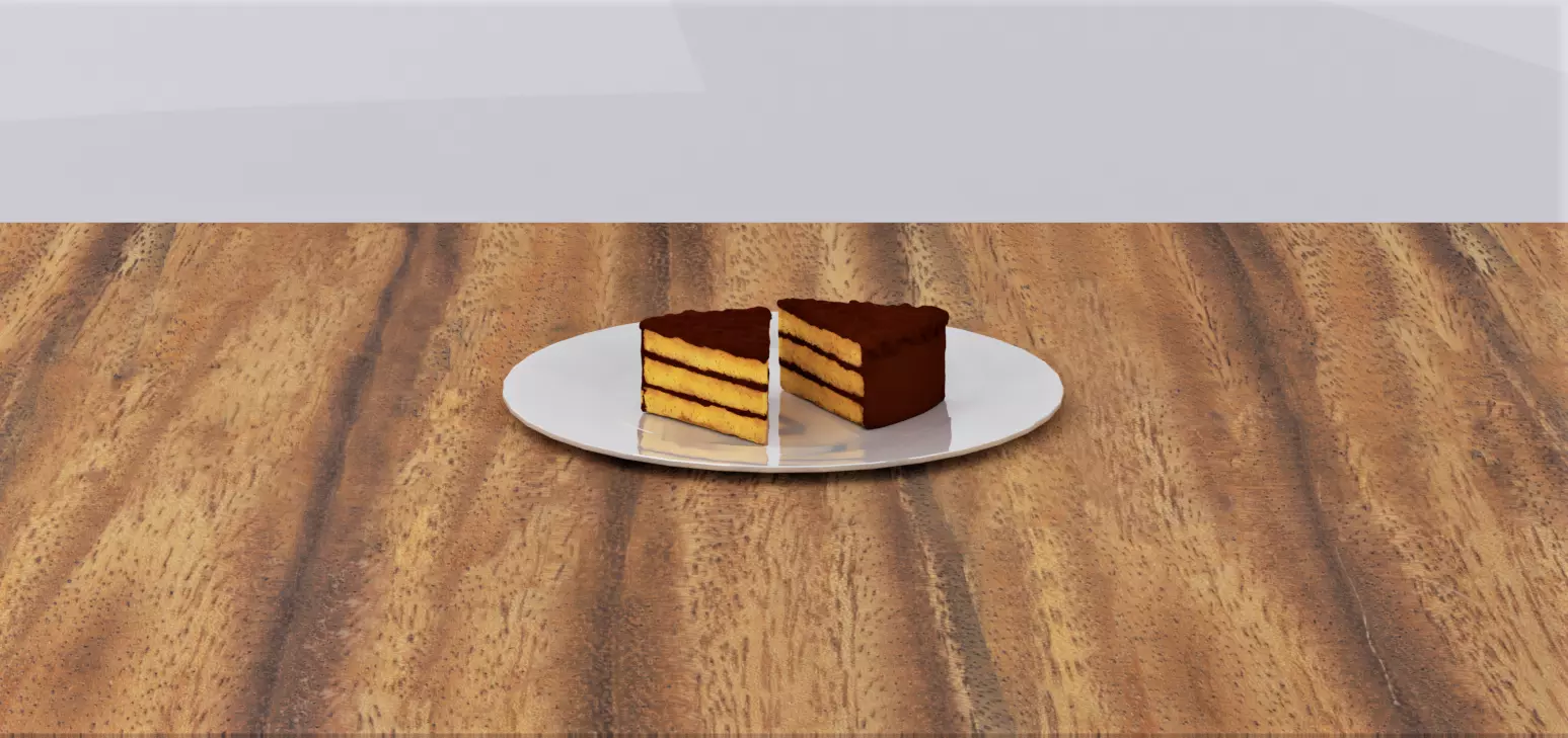 Chocolate Cake Slice 3D model_0