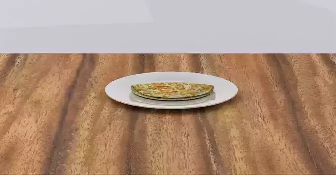 Omelette plate on wooden table