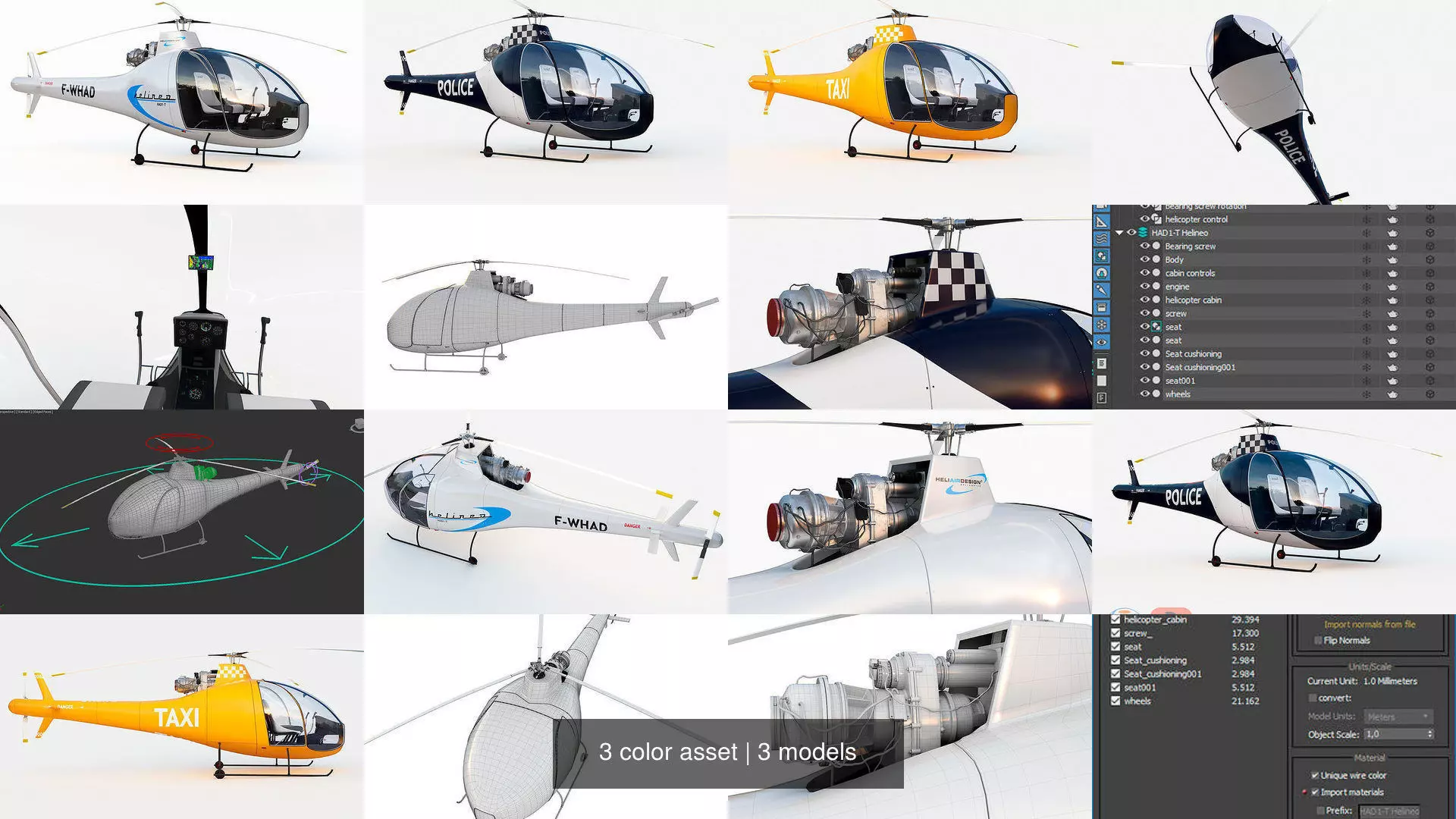 3 color asset 3D Model Collection_1