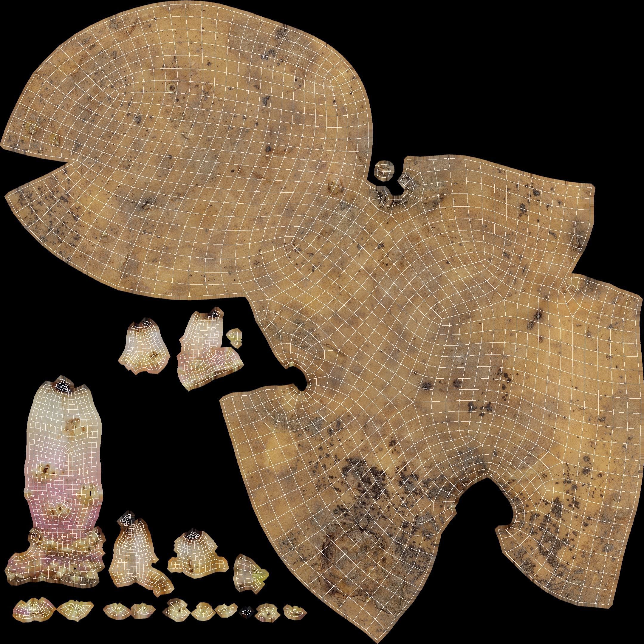 Old Potatoes with Sprouts Low-poly 3D model_31