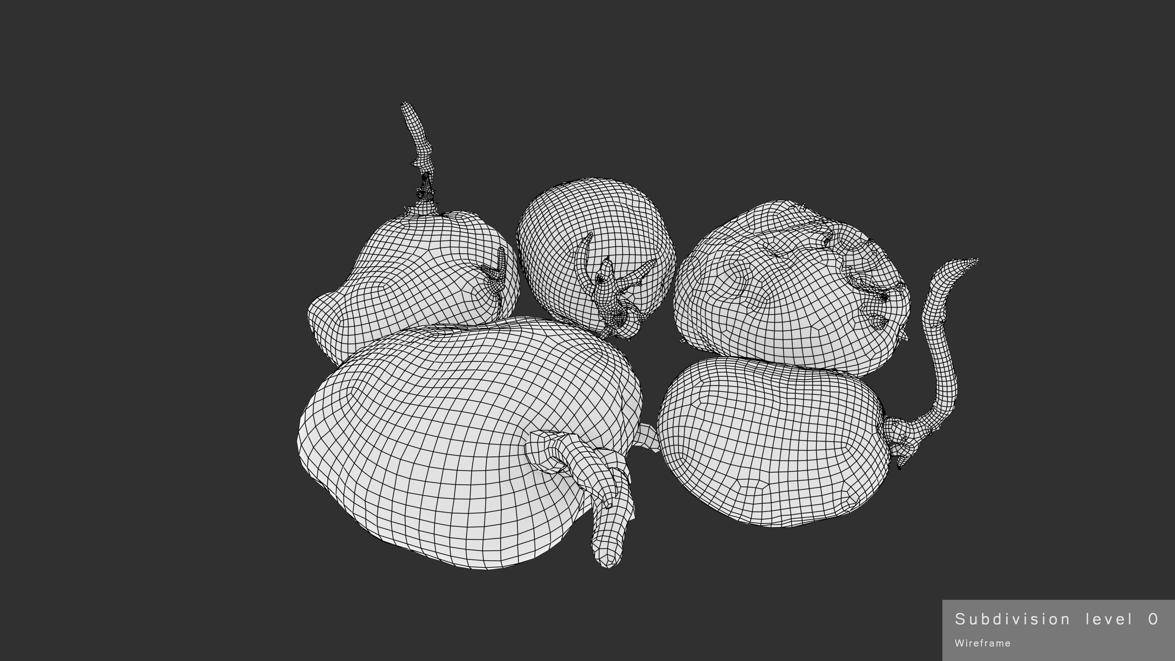 Old Potatoes with Sprouts Low-poly 3D model_28