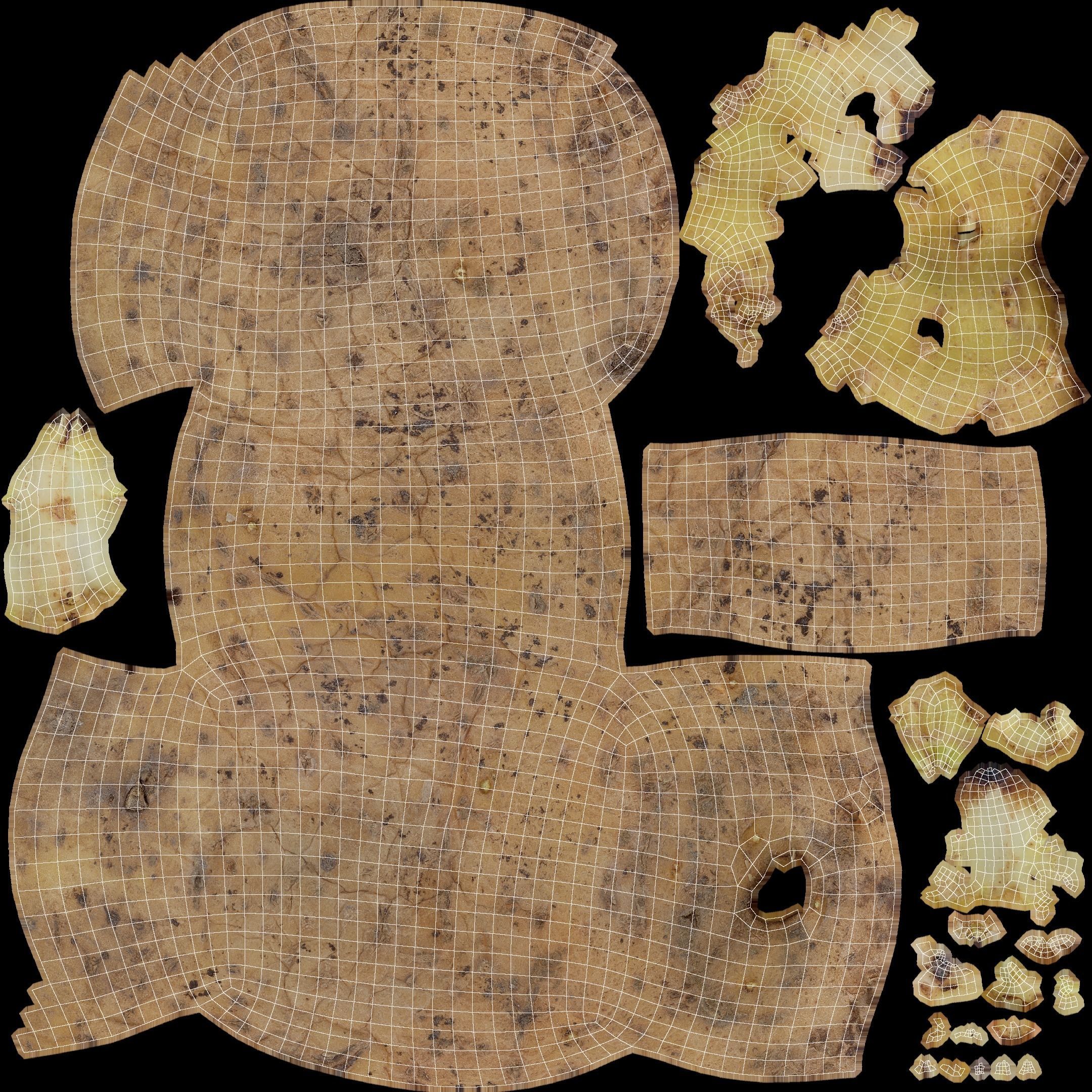 Old Potatoes with Sprouts Low-poly 3D model_32