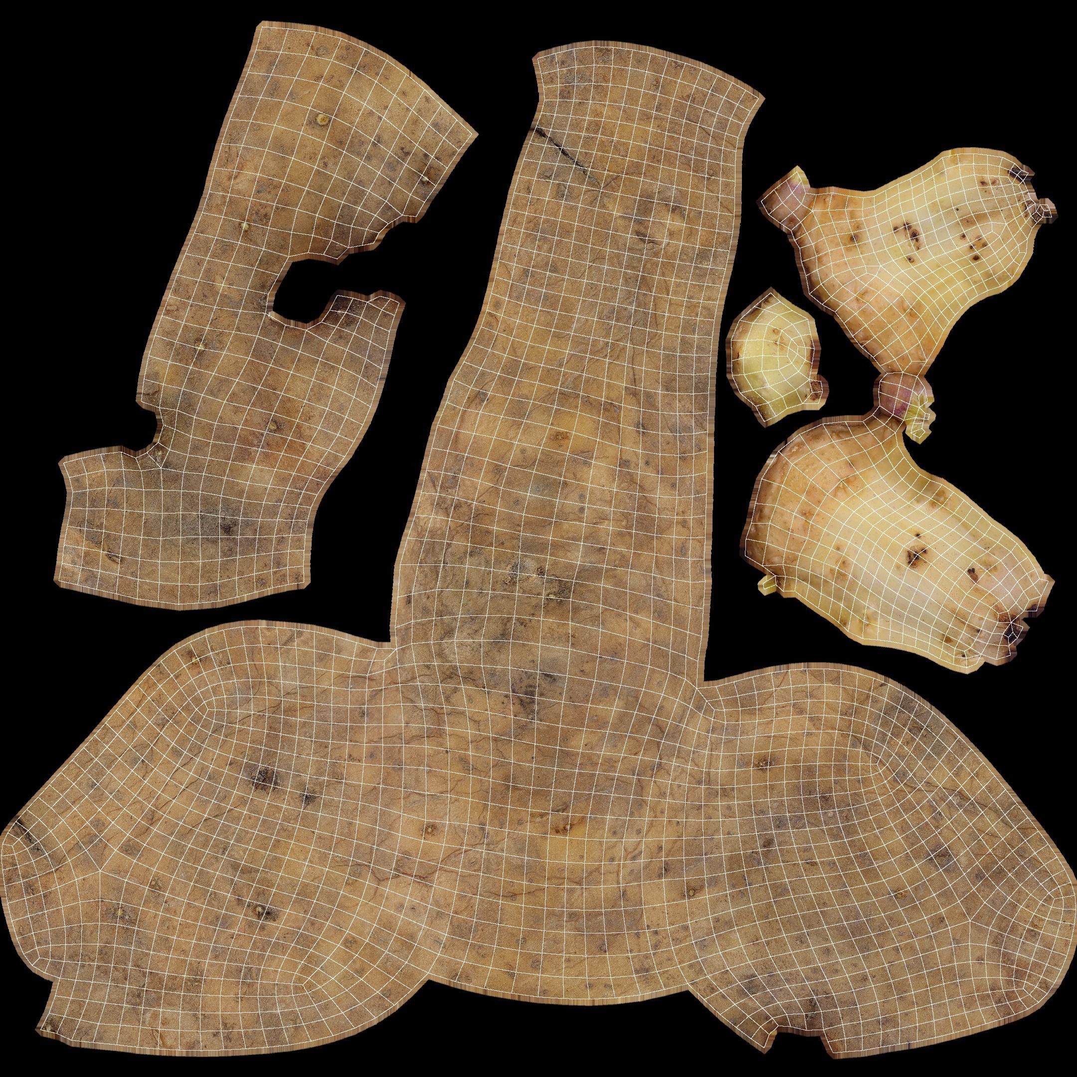 Old Potatoes with Sprouts Low-poly 3D model_33
