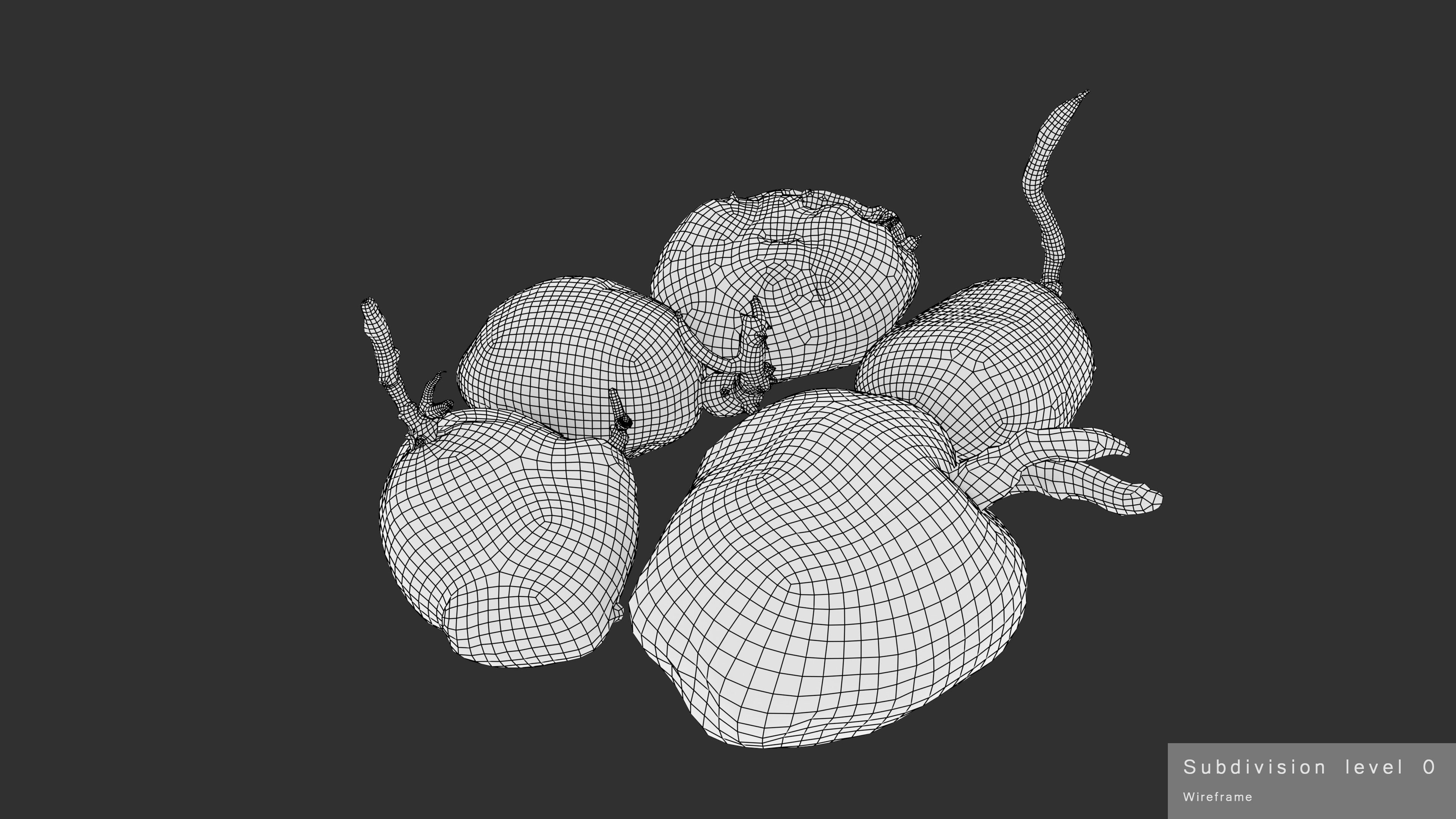 Old Potatoes with Sprouts Low-poly 3D model_29
