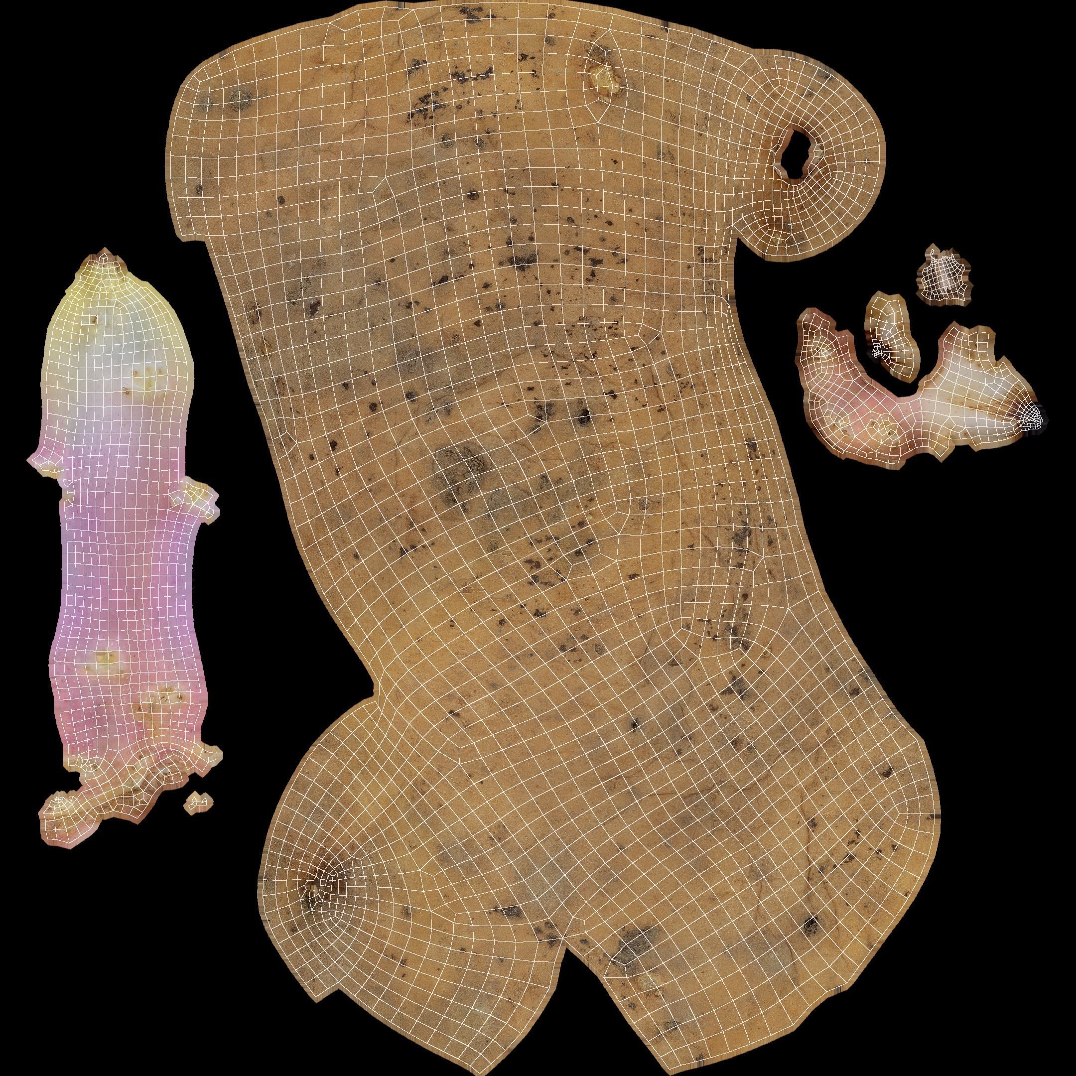 Old Potatoes with Sprouts Low-poly 3D model_35