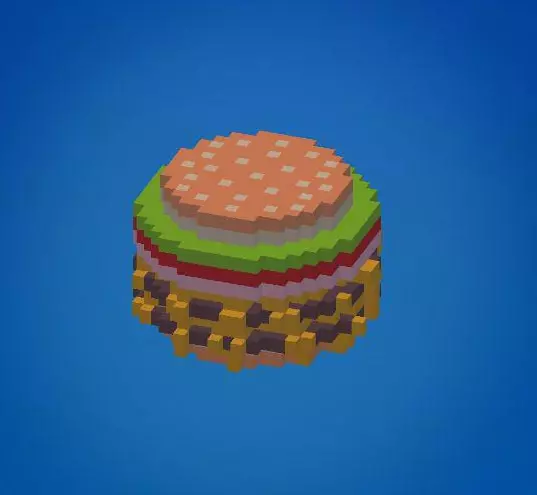 Sandwich Voxel 3D model_0