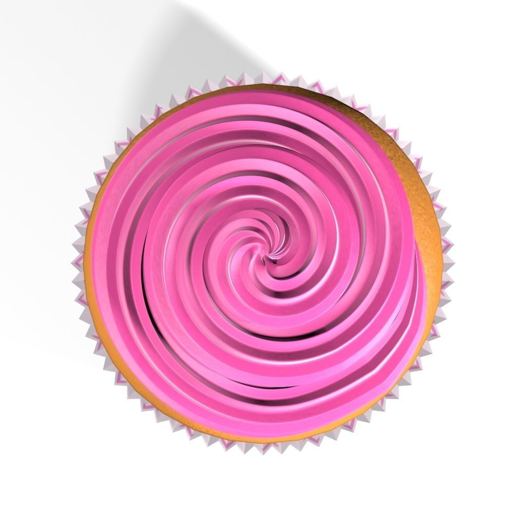 3D Pink Cupcake cup cake 3D Model 3D model_3