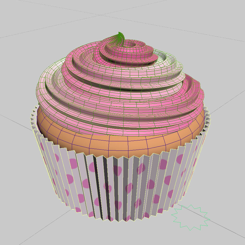 3D Pink Cupcake cup cake 3D Model 3D model_4