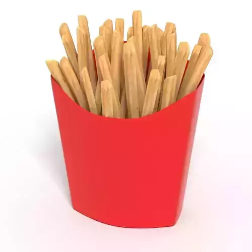 French Fries Hot chips Food Pack 3D