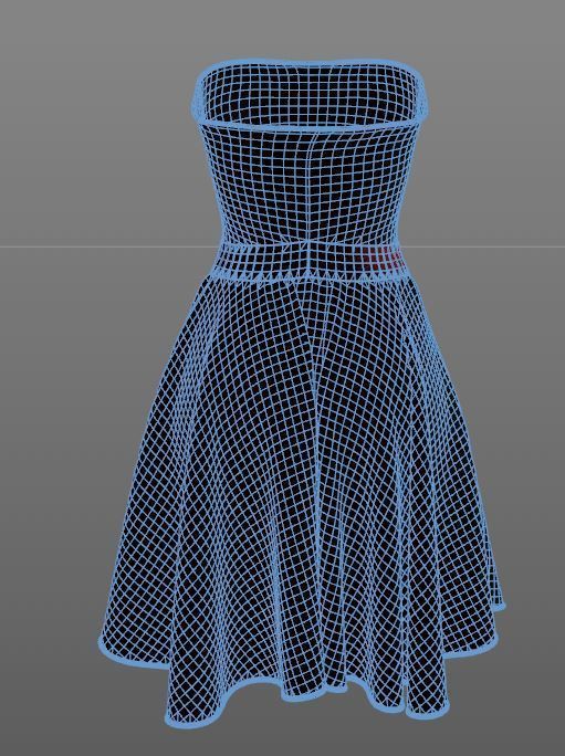 Stylish Designer Women Strappless Sheath Dress 3D model 3D model_10