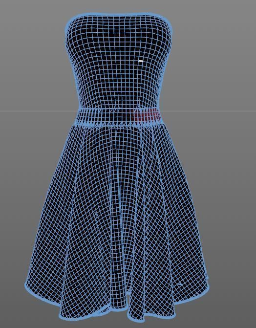Stylish Designer Women Strappless Sheath Dress 3D model 3D model_9