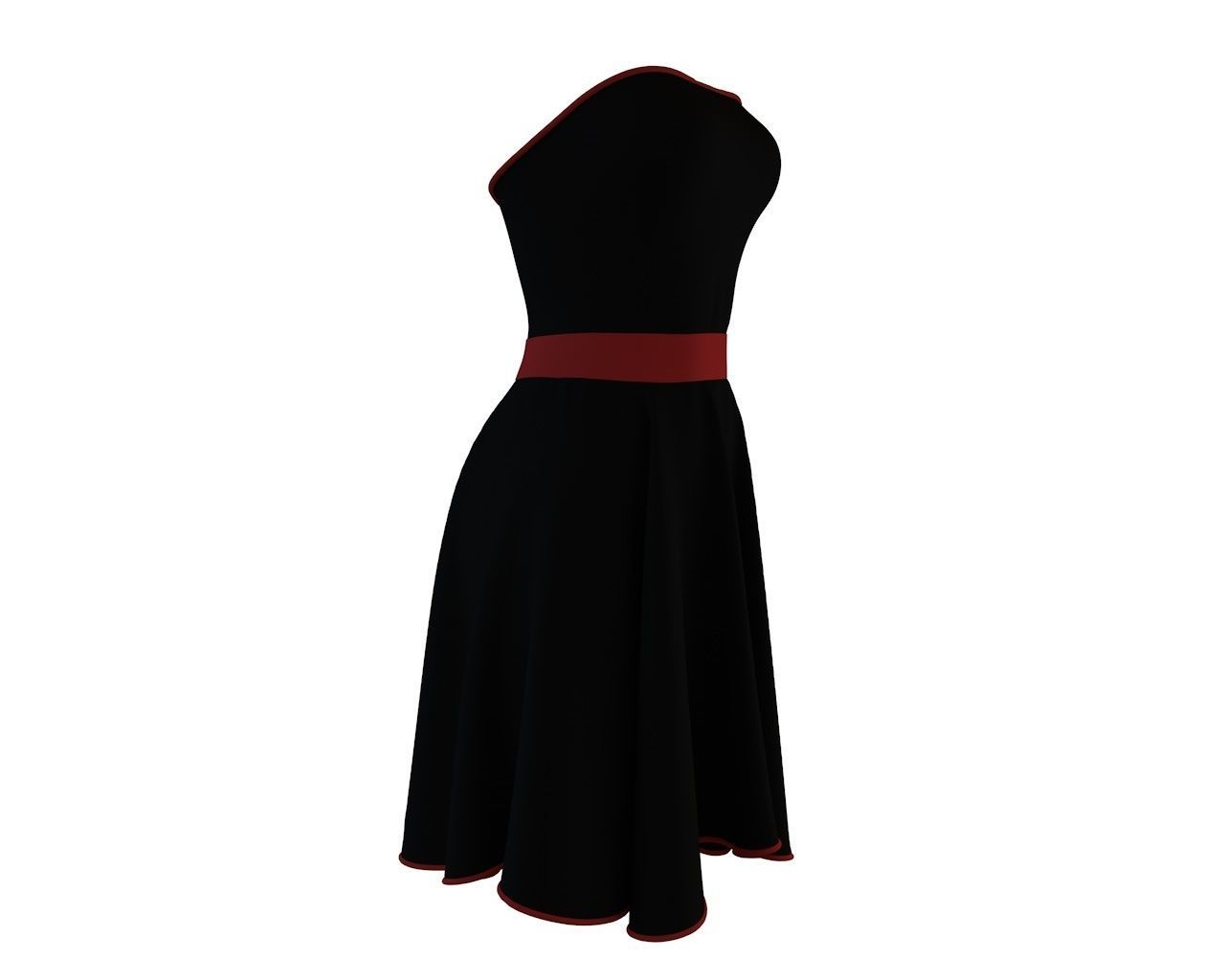 Stylish Designer Women Strappless Sheath Dress 3D model 3D model_4