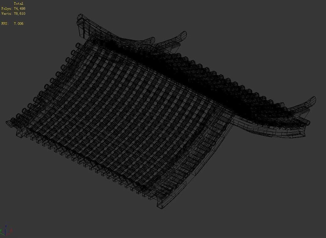 Tang Building - Decoration - Roof 08 3D model_2
