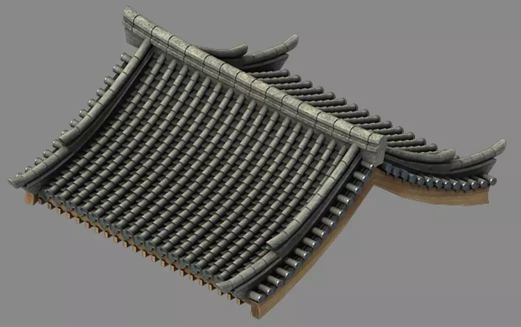 Tang Building - Decoration - Roof 08 3D model_0