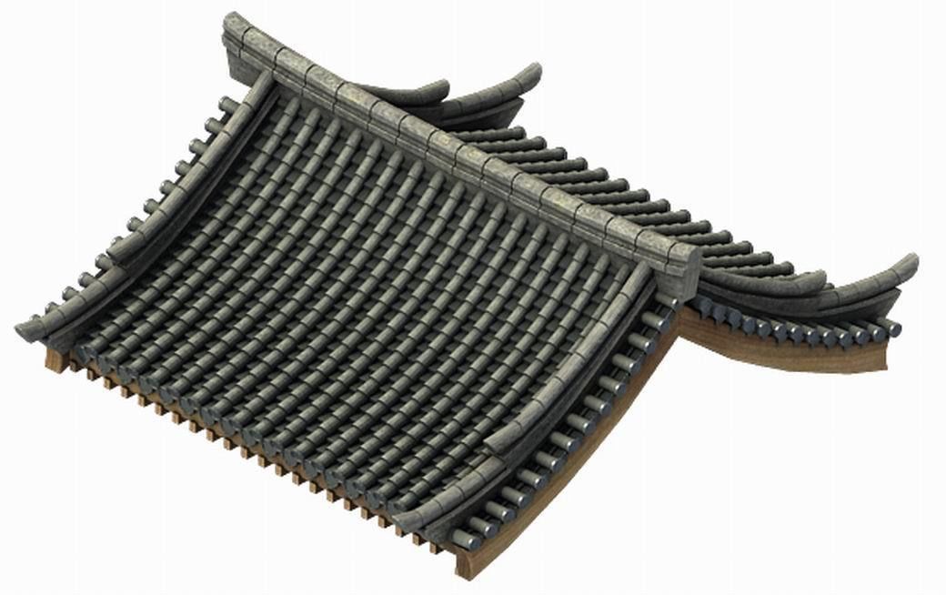 Tang Building - Decoration - Roof 08 3D model_1