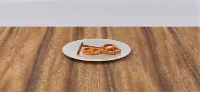 Pretzel plate of pretzels on wooden table