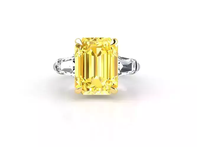 R0015 emerald cut diamond ring