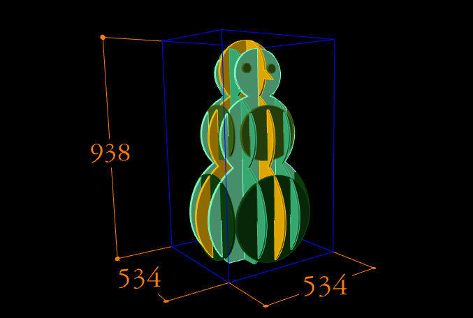 Snowman Parametric 3D model_2