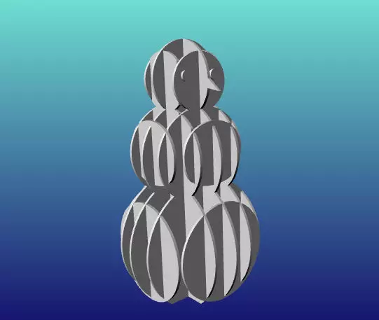 Snowman Parametric 3D model_0