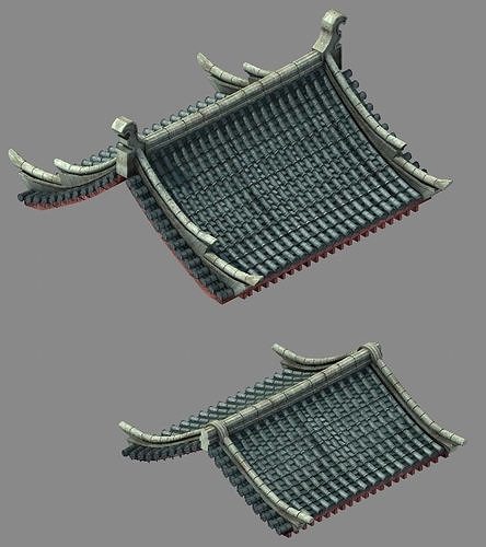 Tang Building - Decoration - Roof 14 3D model