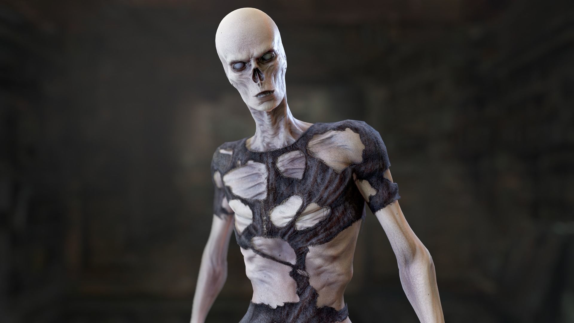 Zombie Man Low-poly 3D model_27