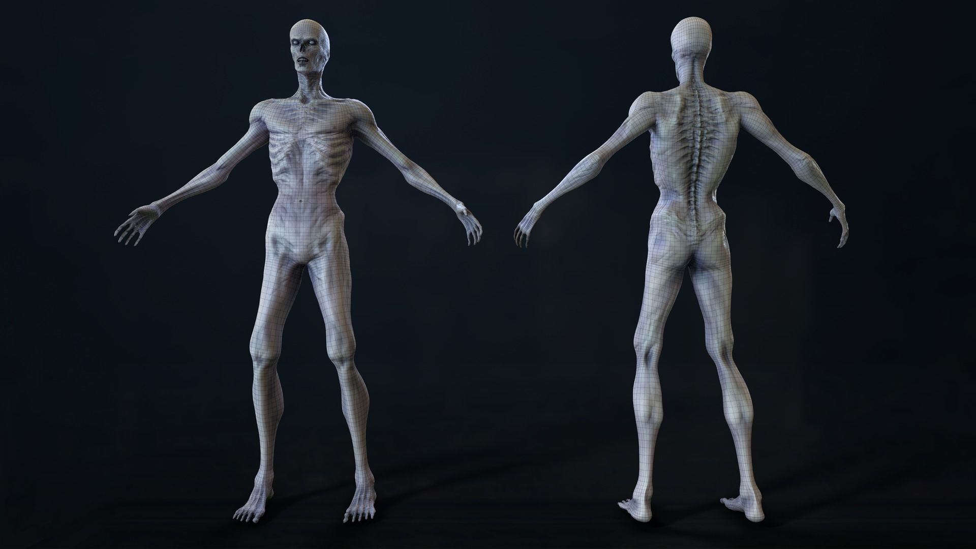 Zombie Man Low-poly 3D model_36