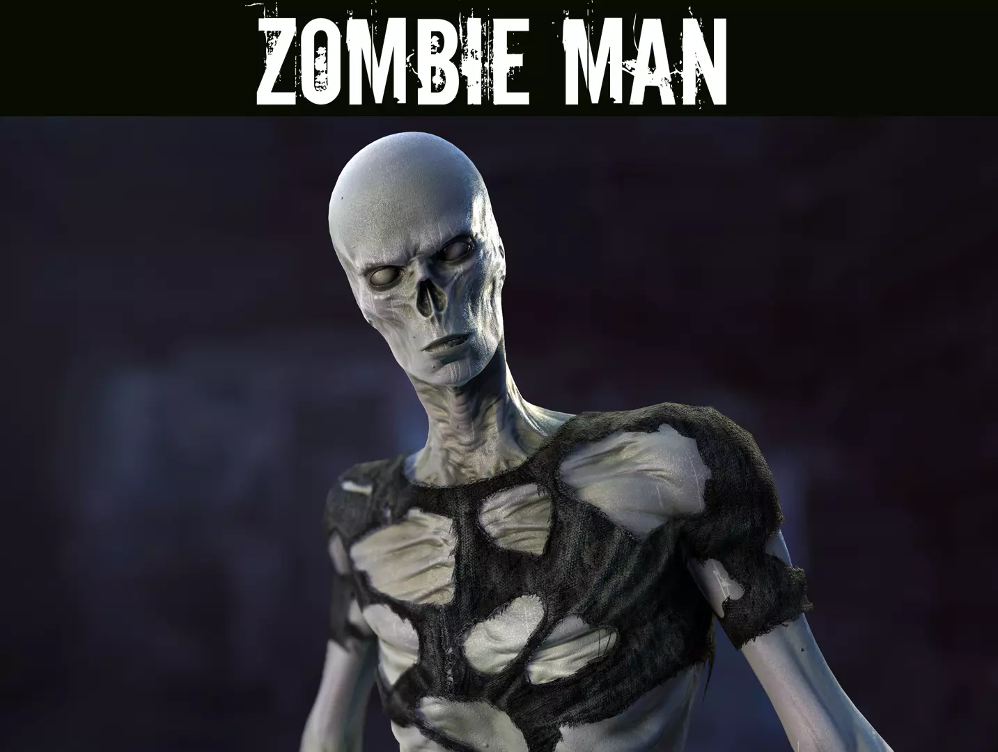 Zombie Man Low-poly 3D model_0