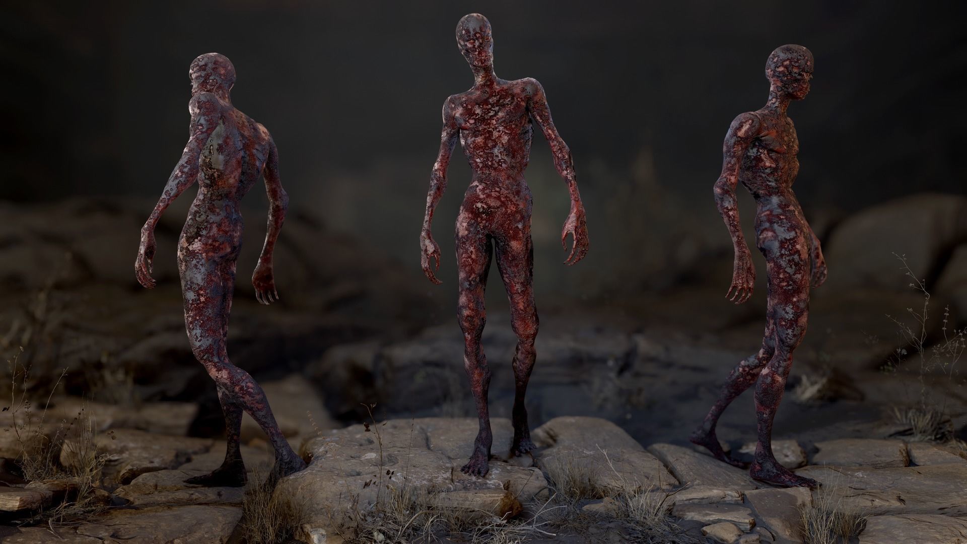 Zombie Man Low-poly 3D model_22
