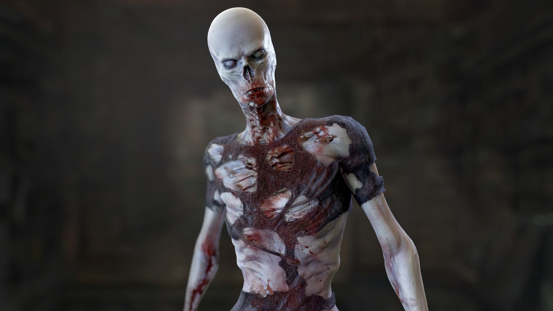 Zombie Man Low-poly 3D model_25
