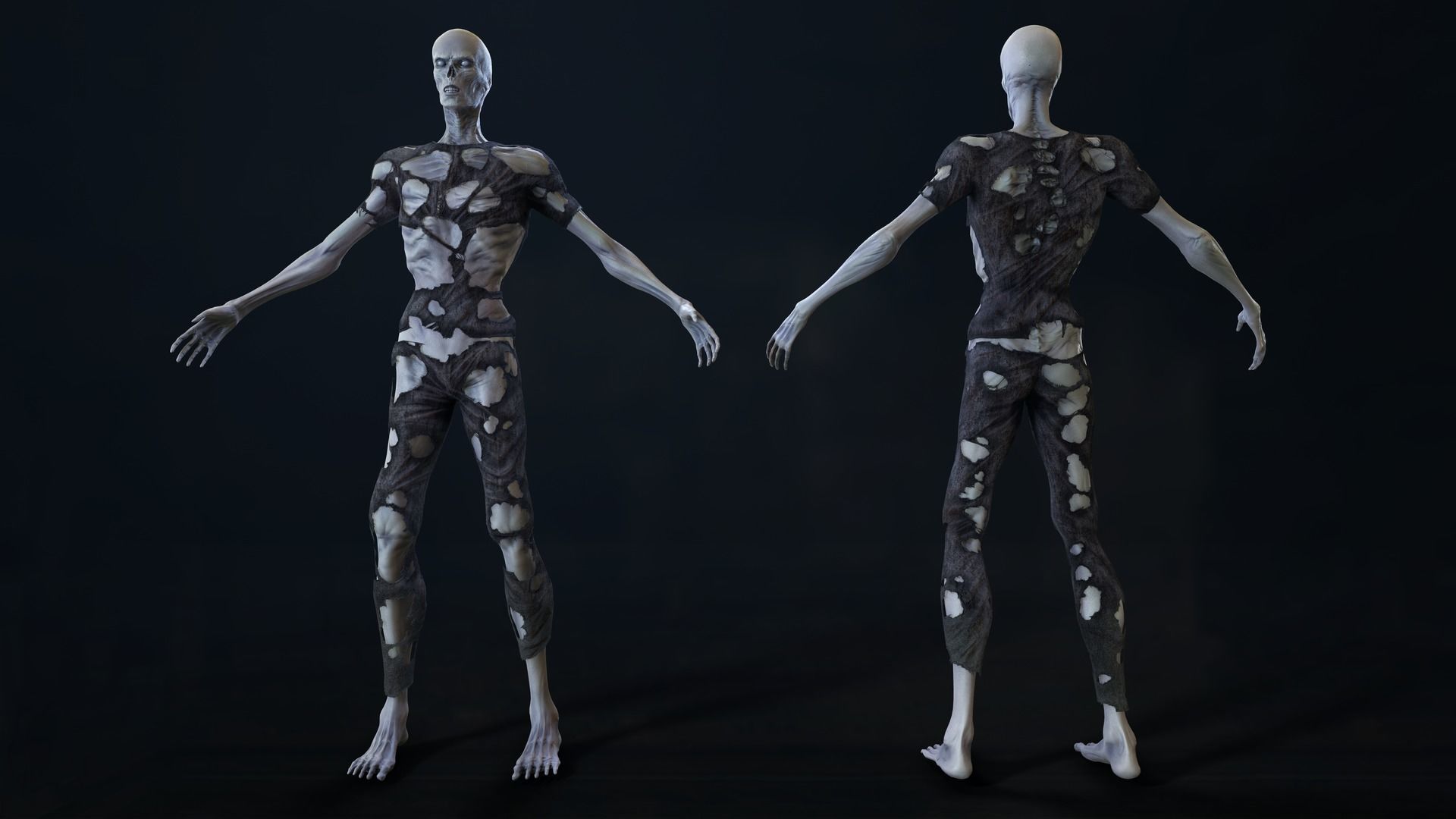 Zombie Man Low-poly 3D model_32