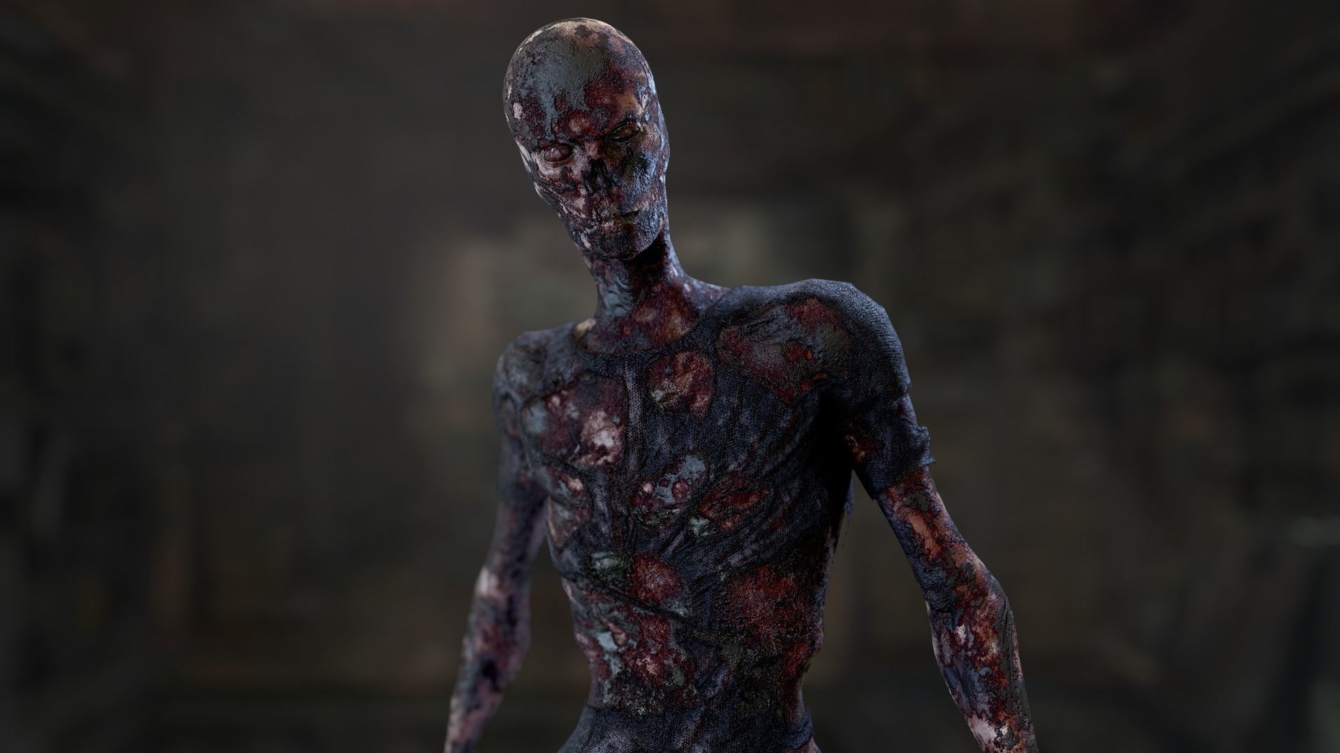 Zombie Man Low-poly 3D model_31