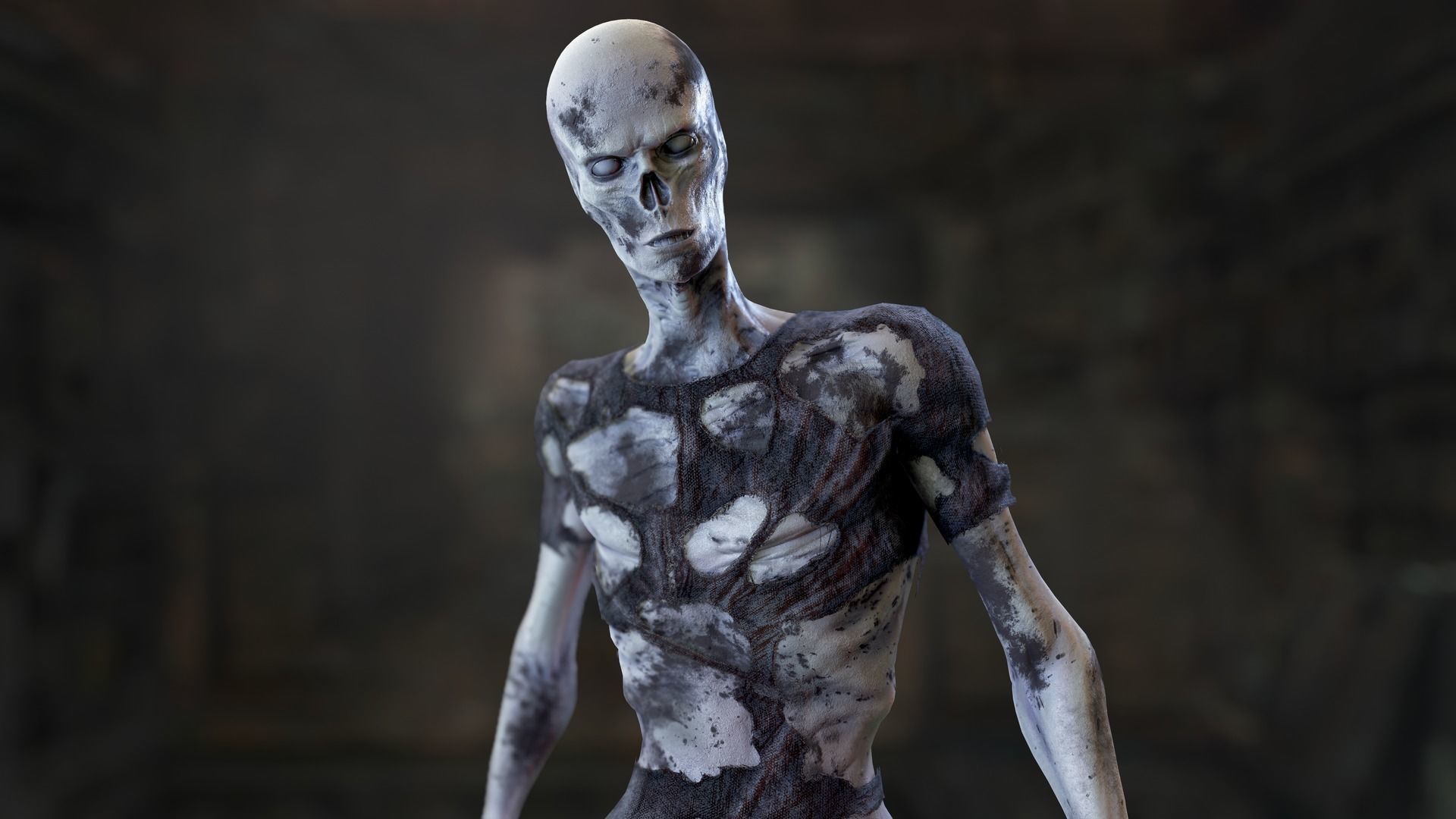 Zombie Man Low-poly 3D model_24