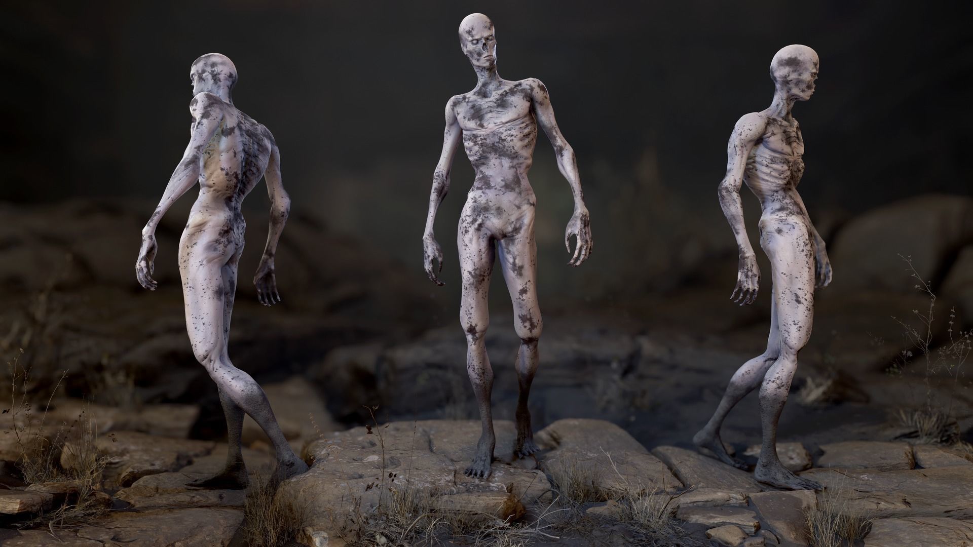 Zombie Man Low-poly 3D model_14