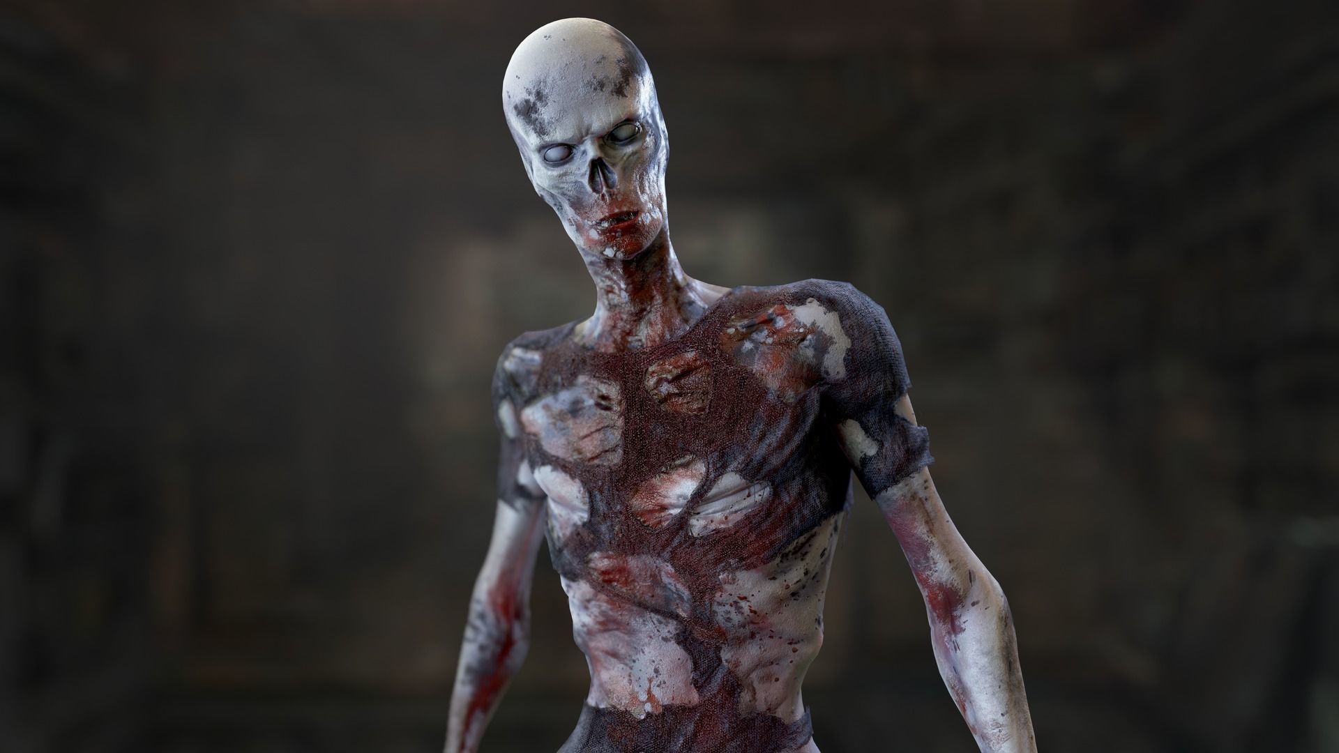 Zombie Man Low-poly 3D model_26
