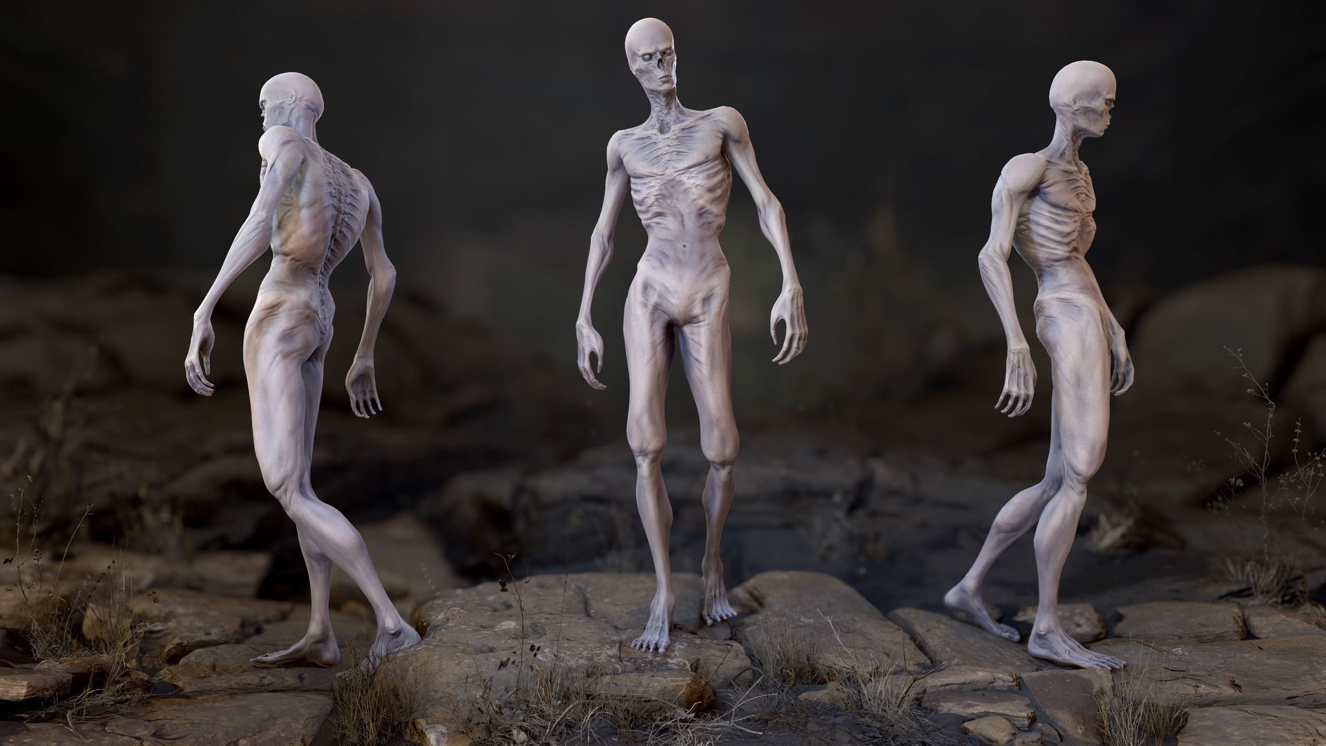 Zombie Man Low-poly 3D model_13