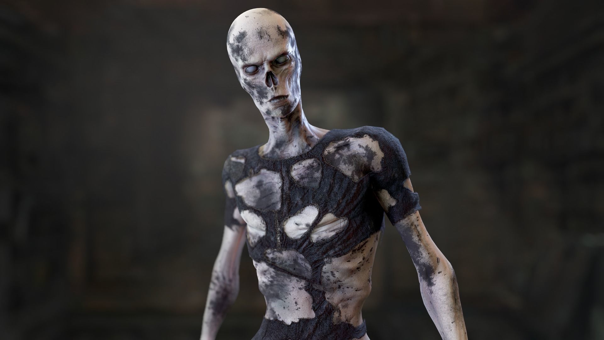 Zombie Man Low-poly 3D model_28