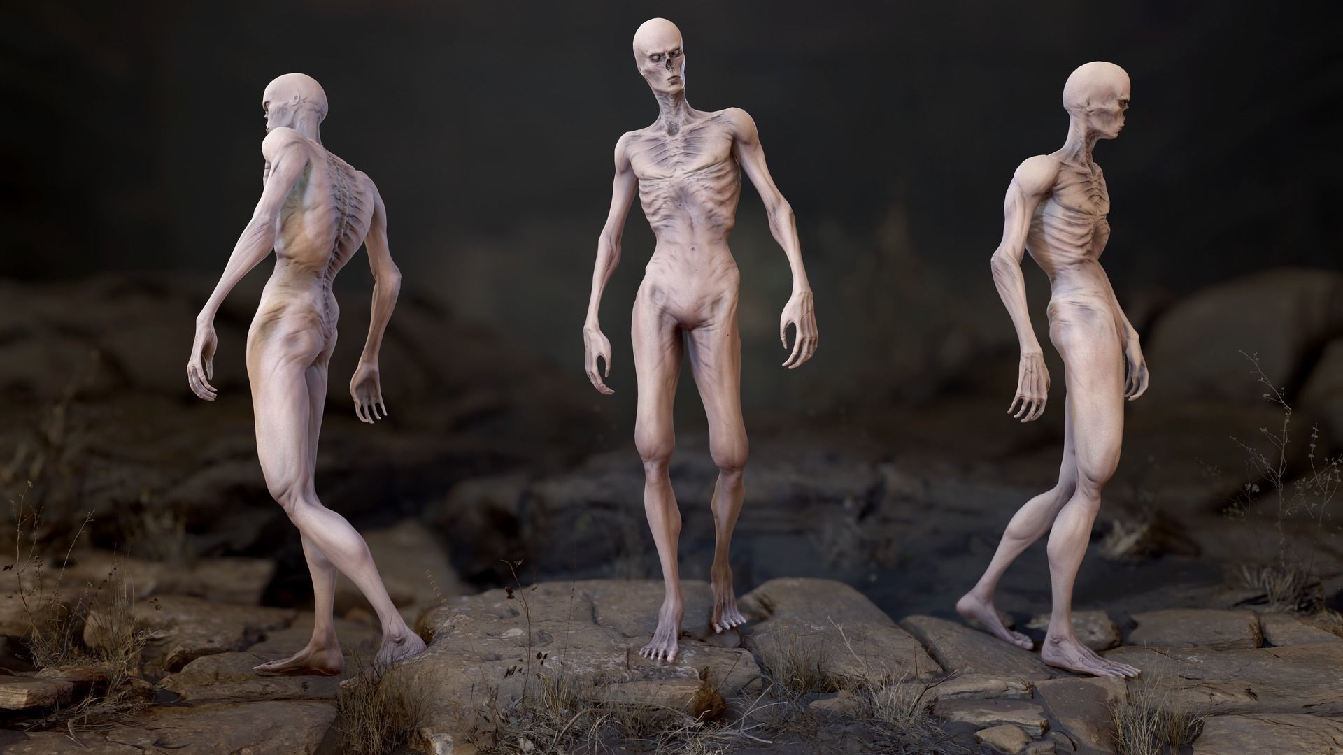Zombie Man Low-poly 3D model_17