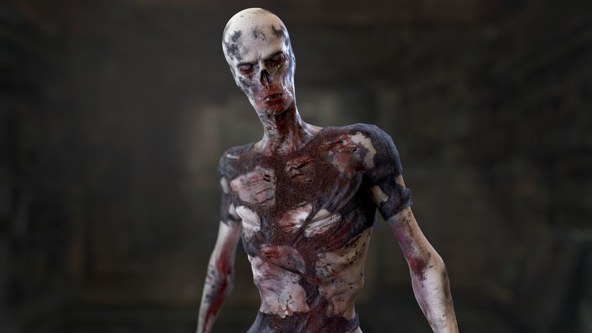 Zombie Man Low-poly 3D model_30