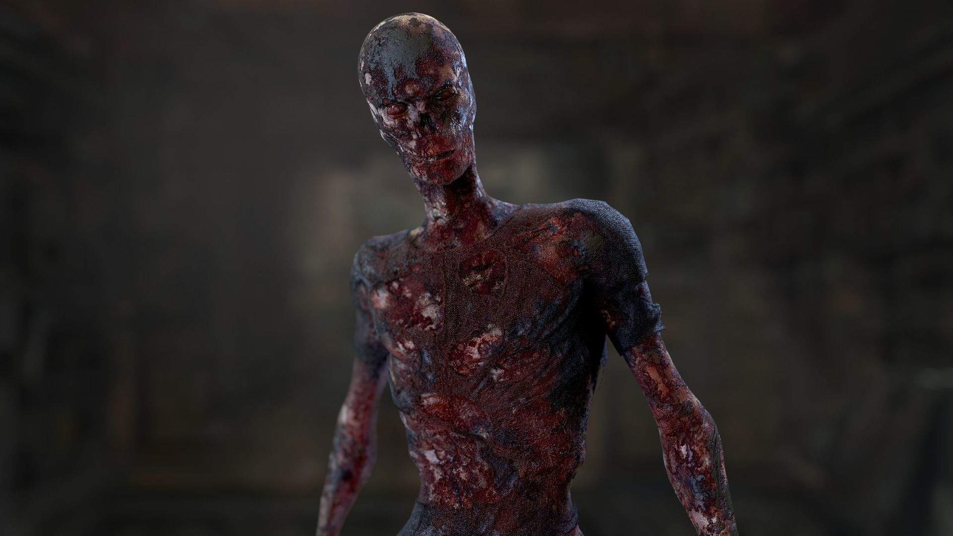 Zombie Man Low-poly 3D model_33