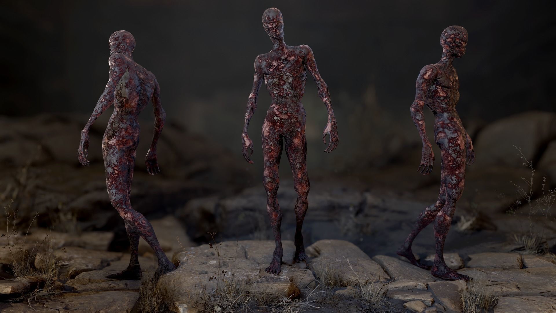 Zombie Man Low-poly 3D model_21