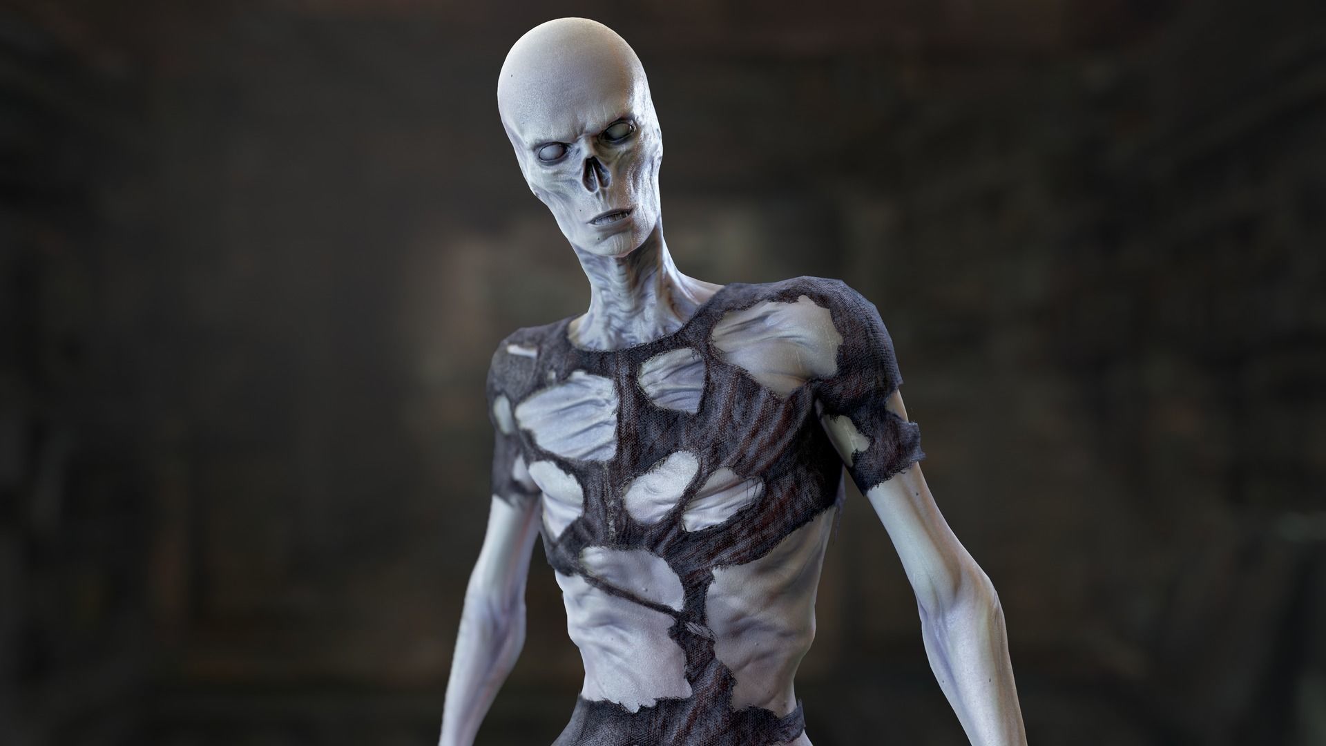 Zombie Man Low-poly 3D model_23