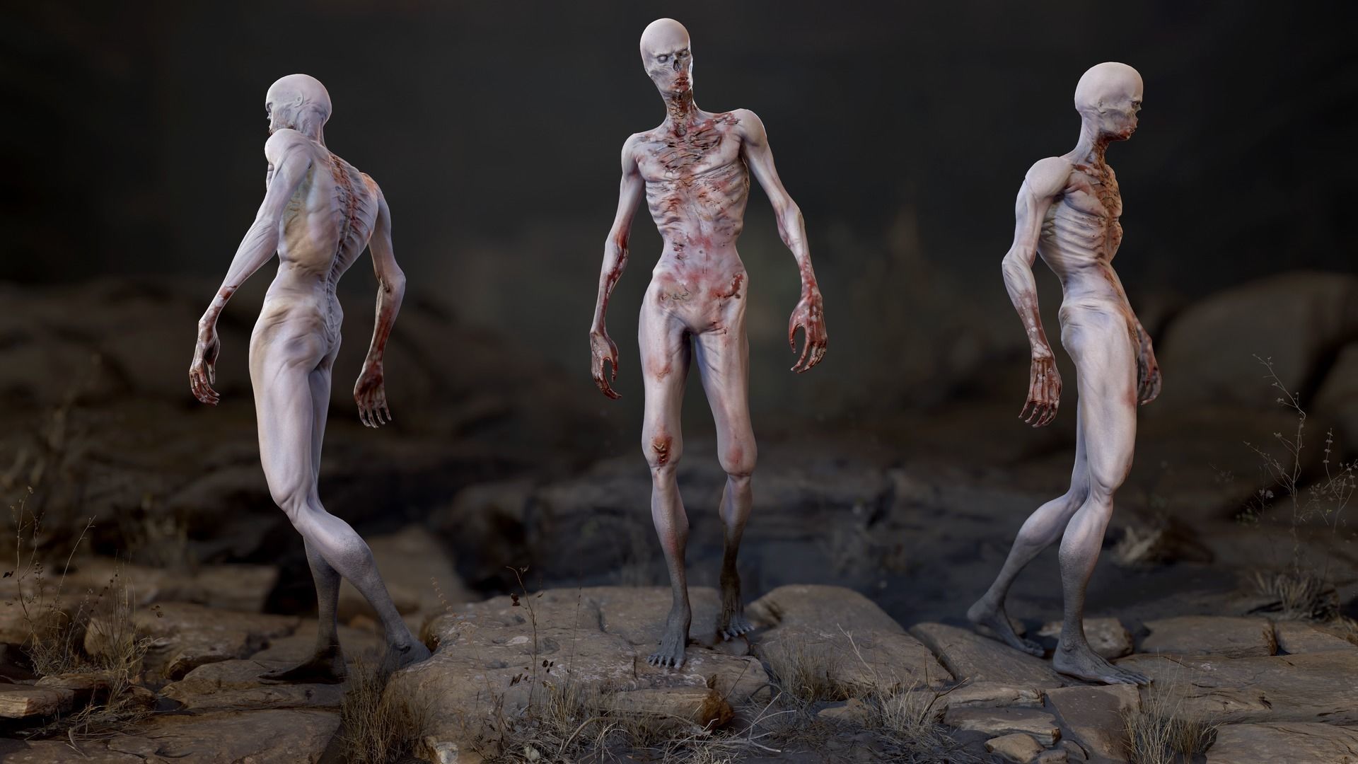 Zombie Man Low-poly 3D model_15