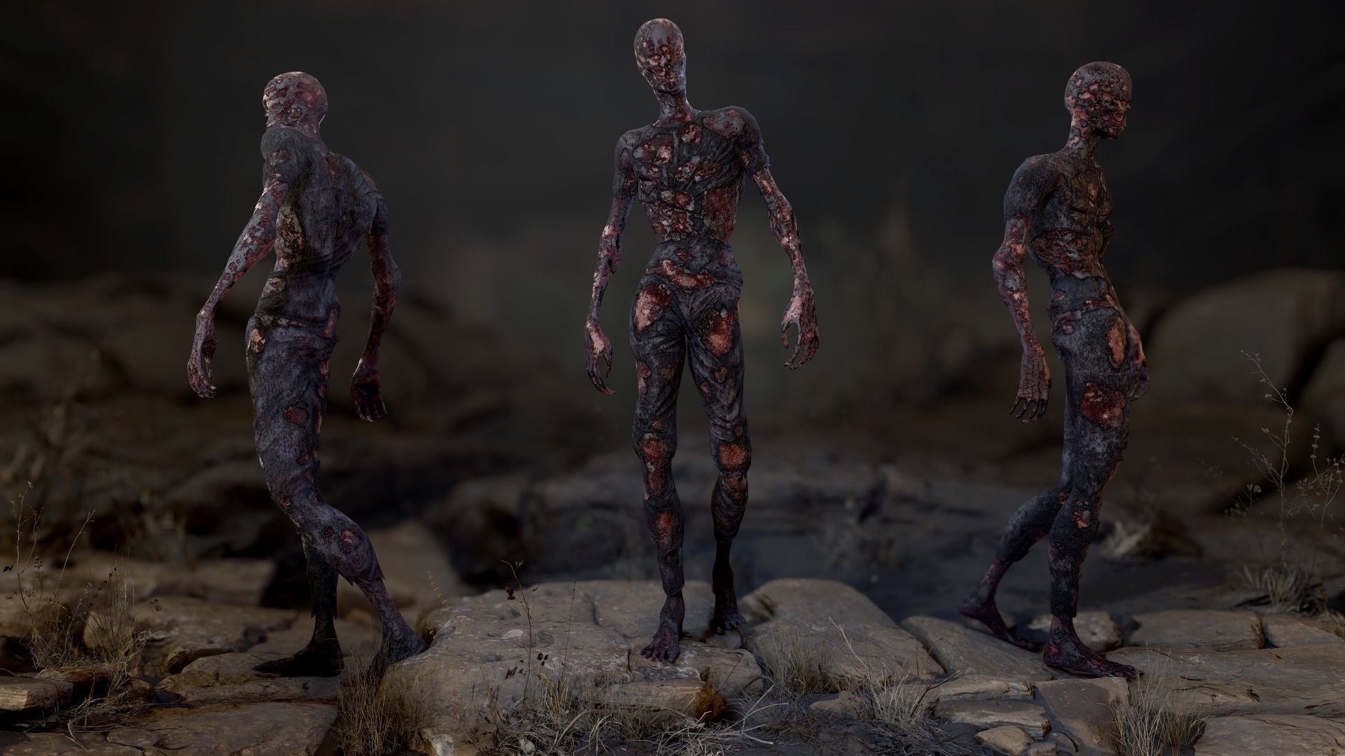 Zombie Man Low-poly 3D model_11
