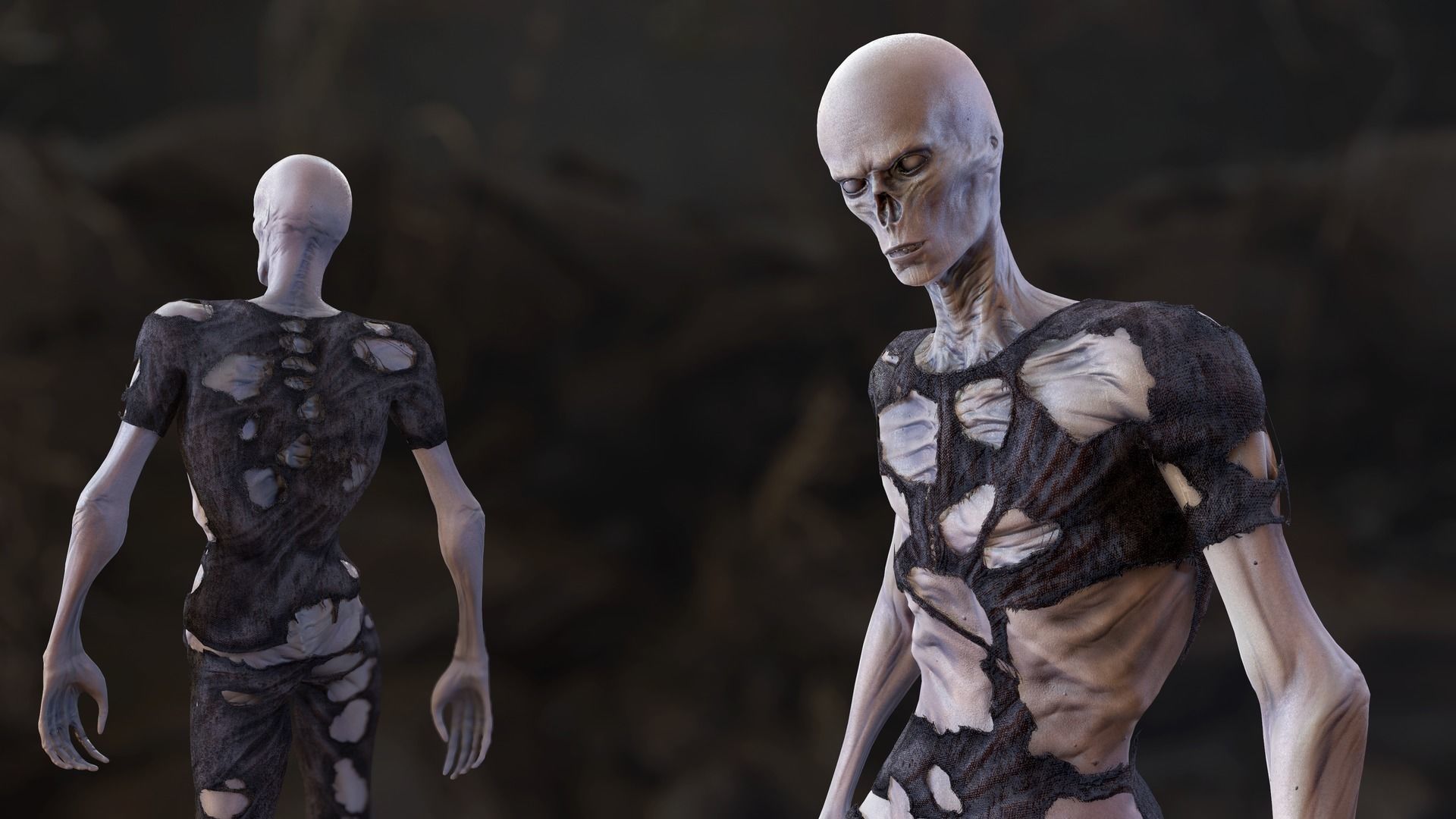 Zombie Man Low-poly 3D model_2
