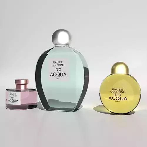 3D model Perfume Cologne Bottles Round