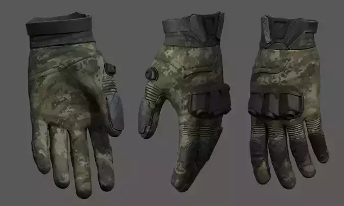 Gloves military combat soldier cyborg bike coloring Generic  Low-poly 3D model