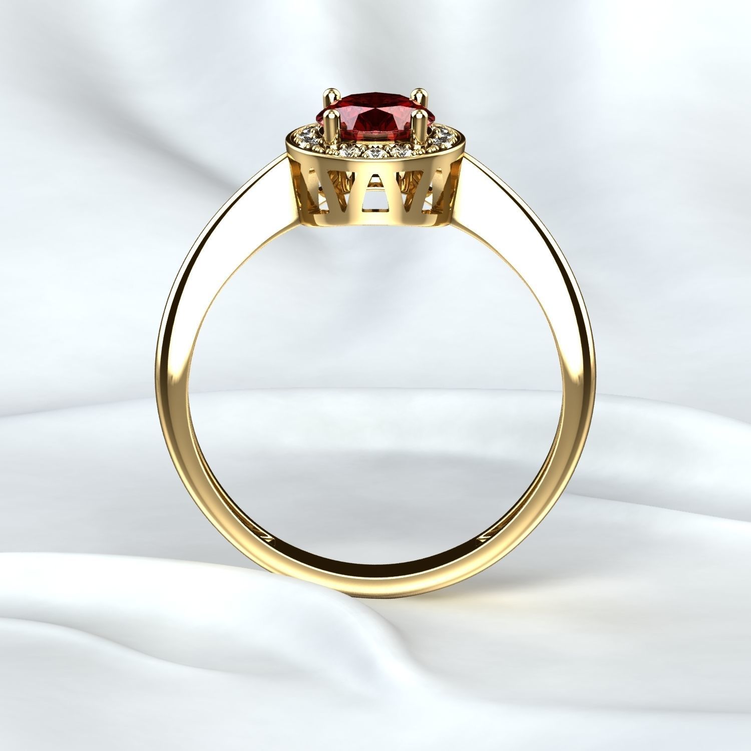 Ruby Gold Ring 3D print model_6
