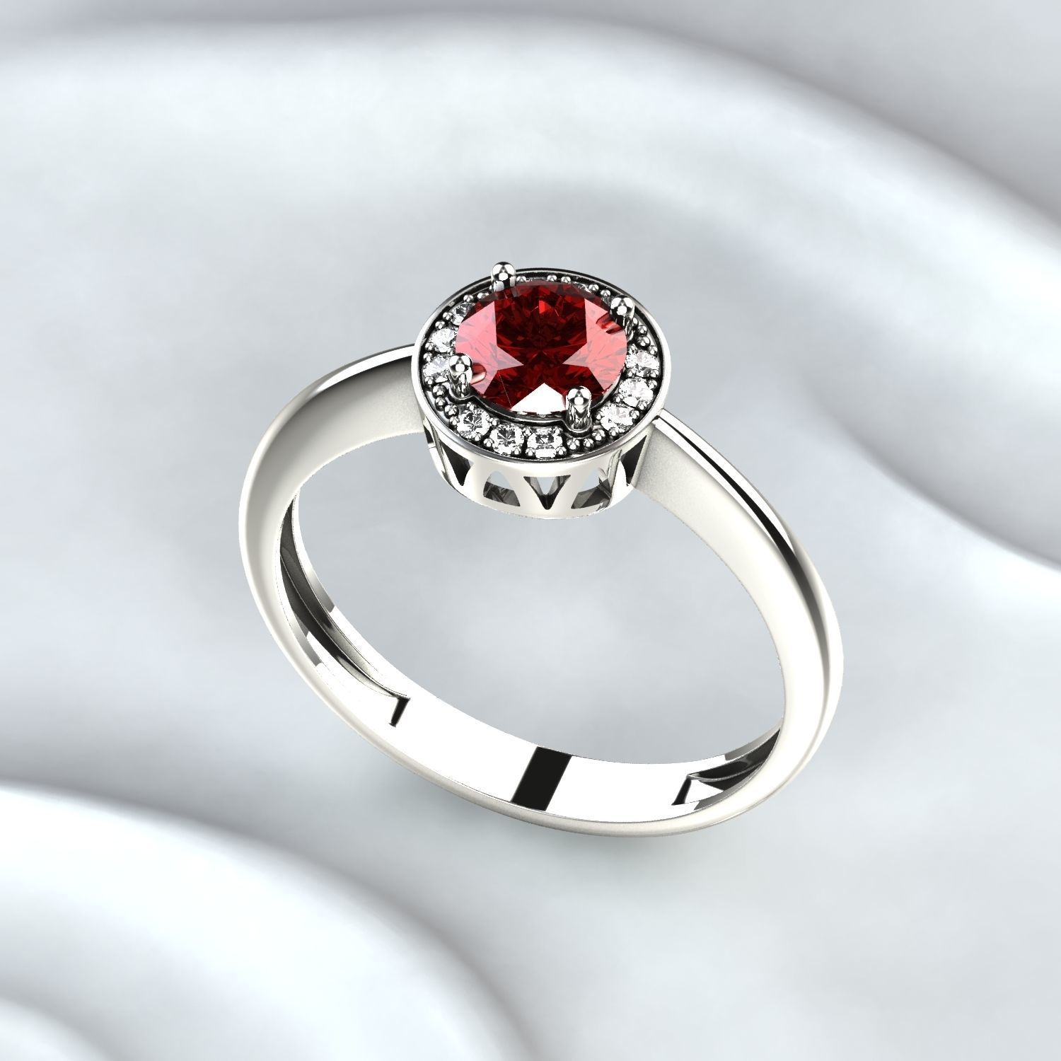 Ruby Gold Ring 3D print model_3